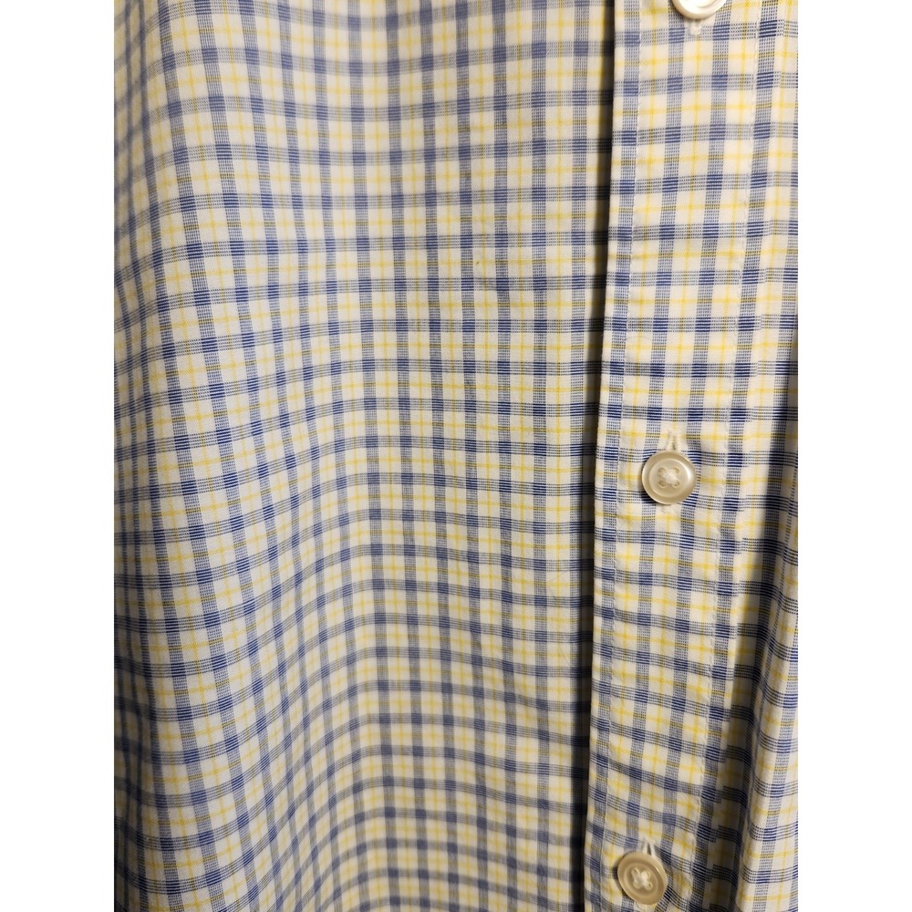 Charles Tyrwhitt Dress Shirt Men's Sz M Yellow Blue Check Classic Fit Button Up - Picture 3 of 6